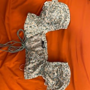 Floral shein cropped top